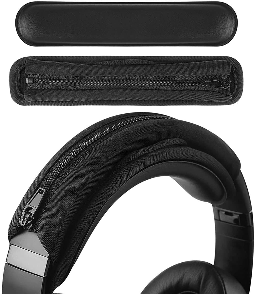 Universele zwarte neopreen hoofdbandhoes voor koptelefoons - gevoerde spons sleeve ter bescherming van de hoofdband — afbeelding 1