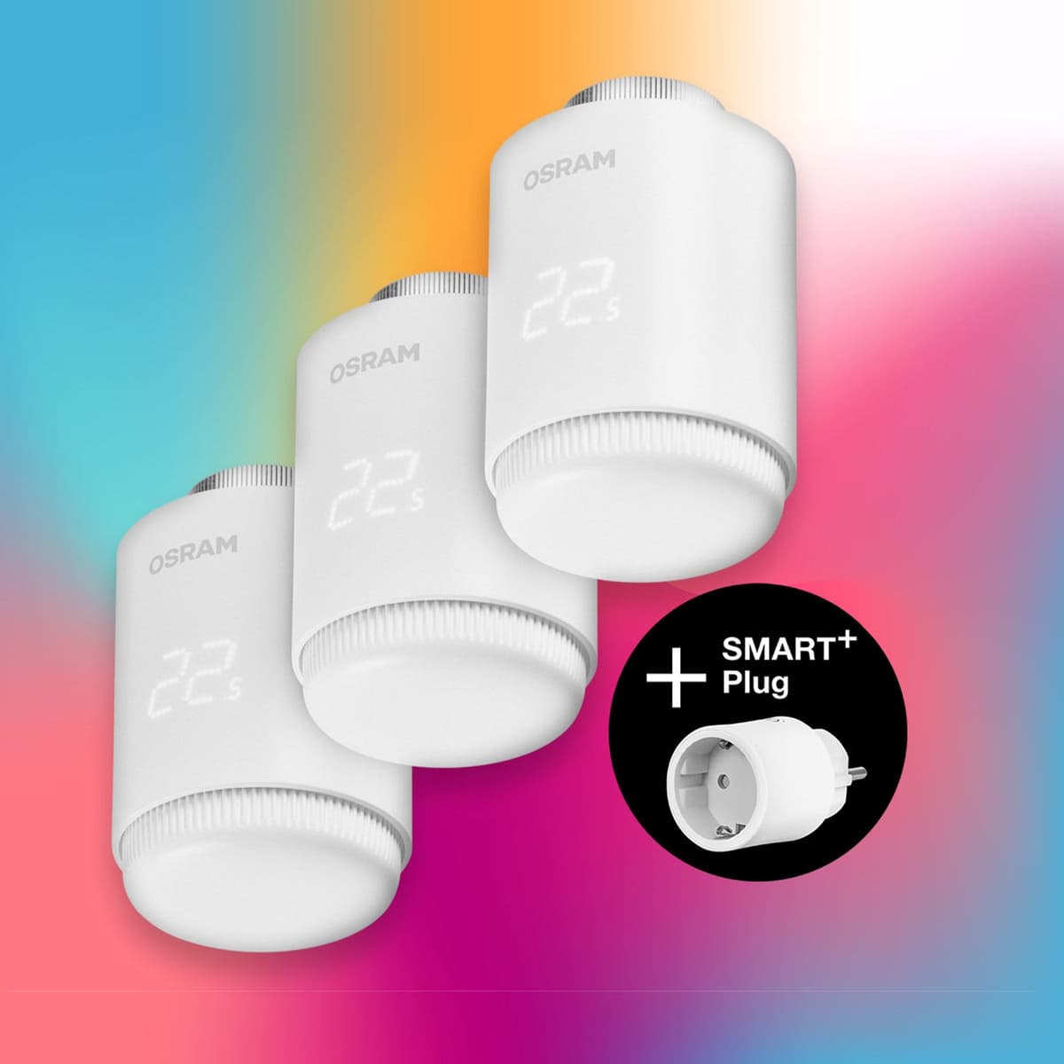 OSRAM SMART+ Bundle: 3er Set Heizkörperthermostate + Smart Matter Plug GRATIS — afbeelding 1