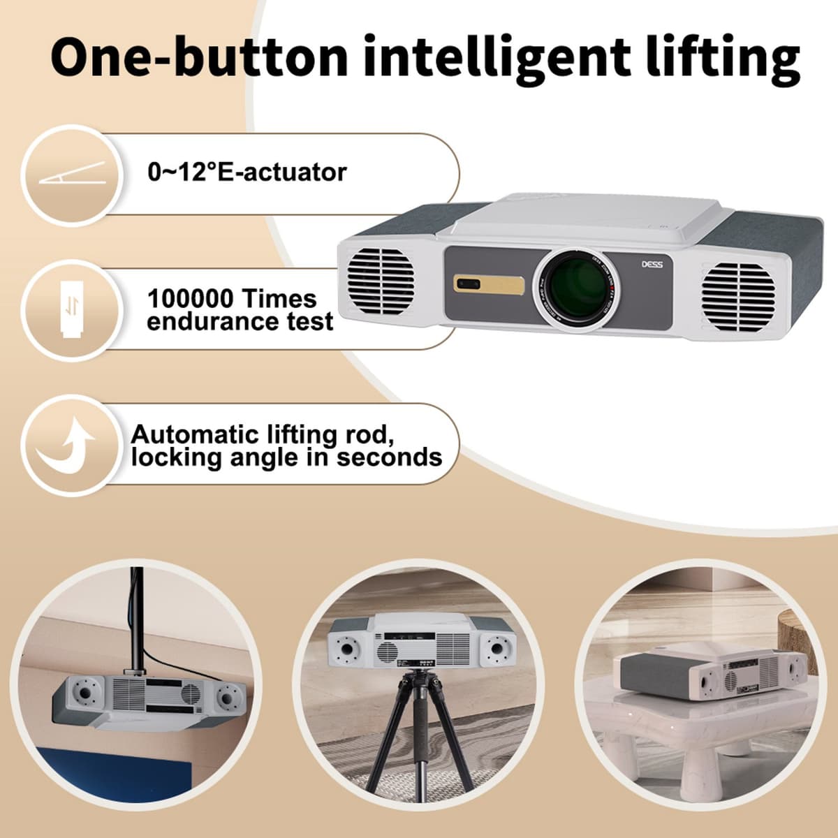 Beamer 3000 Lumen - Full HD 1080p Resolutie - 2 GB RAM 64 GB Opslag - LCD Scherm - Android Smart Projector — afbeelding 1