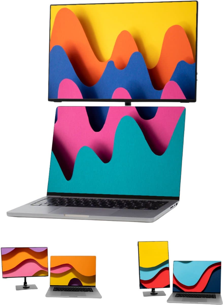 Blerron Flow - Portable Monitor - HD - 16 Inch - Draagbare Monitor - Beeldscherm - Incl. Monitor Standaard - 1920x1200 FHD — afbeelding 1