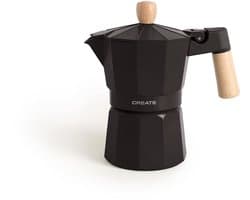 CREATE - Italiaanse koffiezetter - Zwart - Zonder inductieadapter - 6 kopjes / 350ml - THERA MOKA RETRO