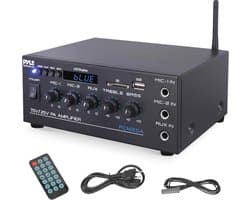 Compacte Mini Home Versteker - 40W Slimme Audio Stereo Ontvanger met AUX en 2 Microfoon Ingangen