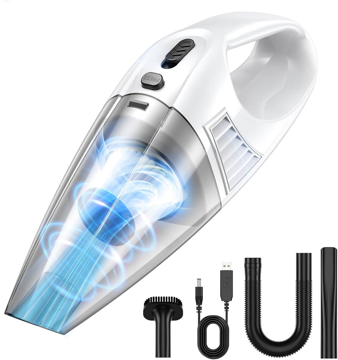 Stofzuiger - Handstofzuiger - Draadloze Handstofzuiger Auto - Kruimelzuiger - Oplaadbaar - Lichtgewicht - Extreme Zuigkracht - Met Meerdere Mondstukken - Voor Auto, Huis En Huisdierhaar — afbeelding 1
