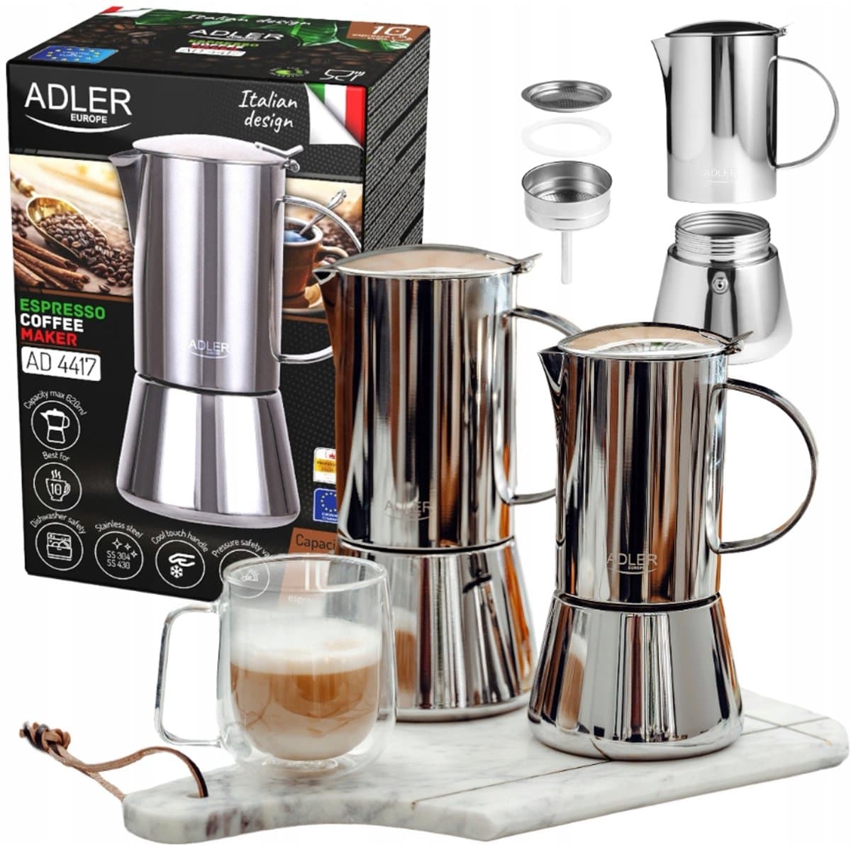 Adler Koffiezetter Espresso 620ml - Geschikt voor Inductie — afbeelding 1