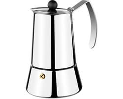 Unyqoos® Italiaans koffiezetapparaat voor 4 kopjes van roestvrij staal en inductie