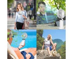 Draagbare USB Handventilator - Mini Ventilator met 5 Versnellingen, Oplaadbare Batterij en Stille Werking voor Thuis en Reizen