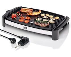 Elektrische barbecue, tafelgrill, elektrisch met TÜV & GS, 2200 watt, 4 – 8 personen, barbecue, tafelgrill, indoor XXL teppanyaki grillplaat, grills tepaniaky, elektrische grillplaat voor balkon