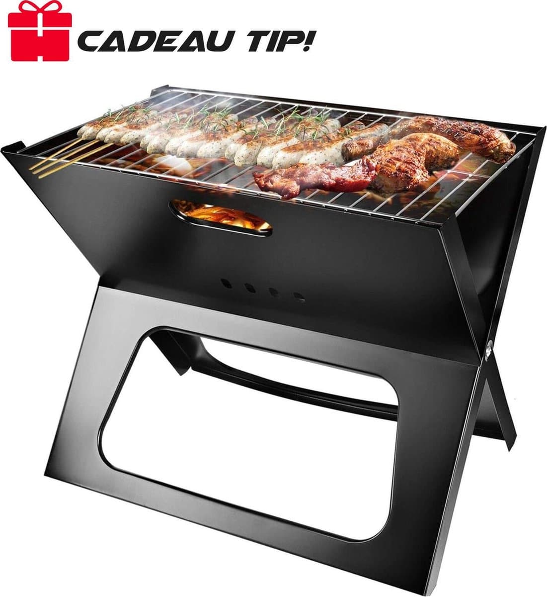 Uitklapbaar Houtskool Barbecue Basco® – Kleine Houtskool BBQ Grill Rooster – Draagbaar Rechthoek Vlees Kolen BBQ – Balkon BBQ — afbeelding 1