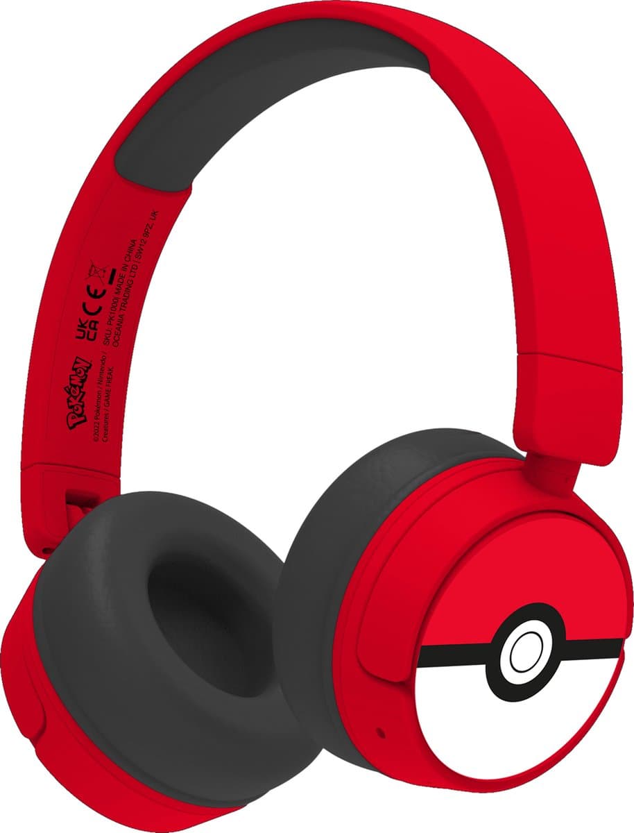Pokémon - Pokéball - draadloze kinderkoptelefoon - volumebegrenzing - lange batterijduur - microfoon - opvouwbaar - bluetooth — afbeelding 1