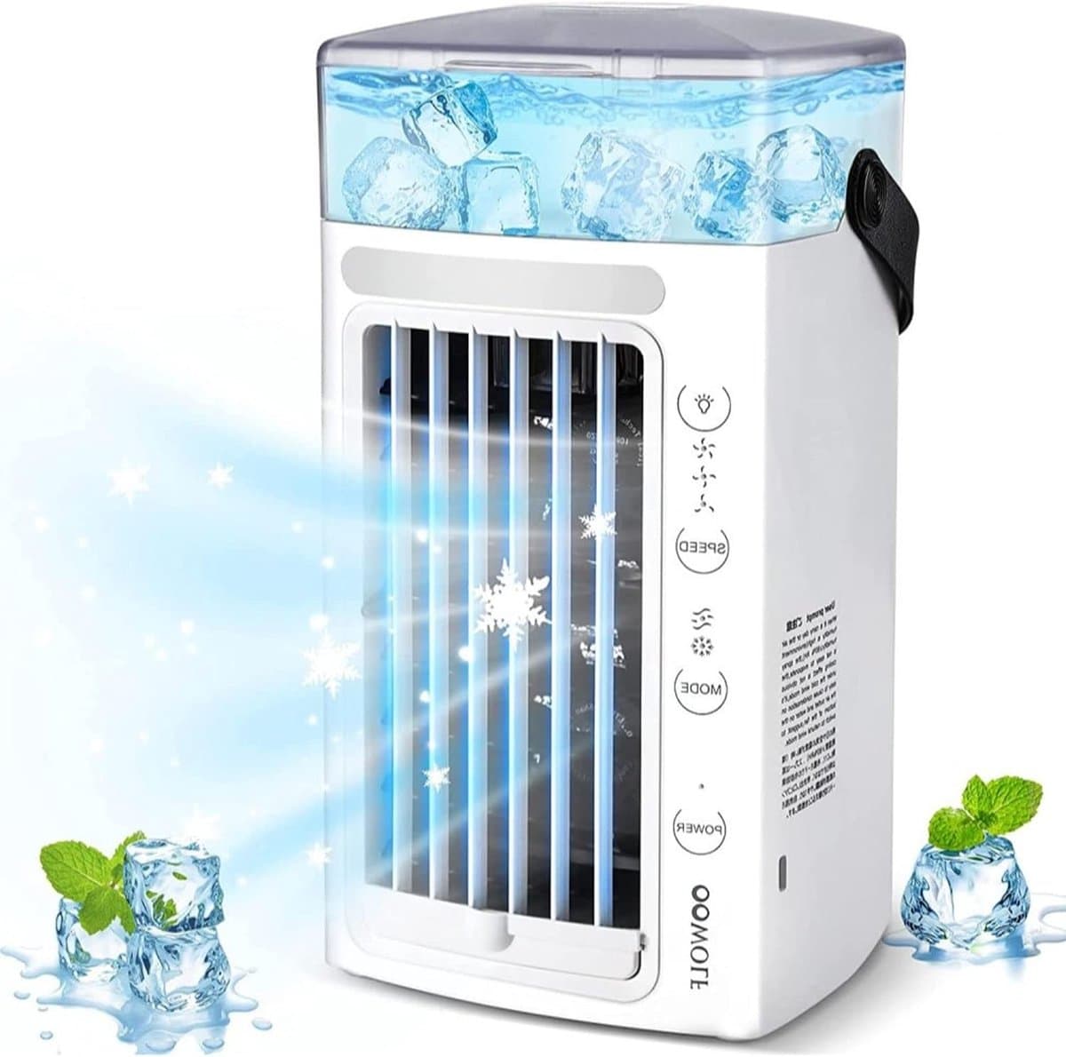 Draagbare Airco - Ventilatorkoeler Luchtkoeler - Persoonlijke Koeling - 4-in-1 Multifunctioneel - 12x14x26cm - Wit — afbeelding 1