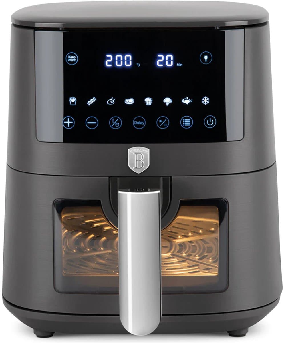 BerlingerHaus Airfryer XL Mat Antraciet - met Kijkvenster - 5 Liter - 1400W — afbeelding 1