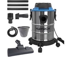 20L nat-/droogzuiger – roestvrijstalen bak, HEPA-filter, 5 meter snoer, stil ≤80dB – voor huis, auto, garage en werkplaats