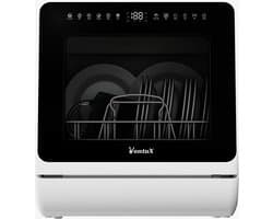 Ventux Mini Vaatwasser met Waterreservoir - 2-3 Couverts - 8 Programma's - Kleine Smalle Vrijstaande Vaatwasser - Mini Afwasmachine met UV-sterilisatie - Camping - Wit
