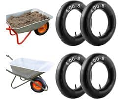 SnelShoppen - 4 Stuks 4.00-8 Wielbarrow Hoses, Robuuste Pneumatische Banden voor Tuin, Handtruck, Grasmaaier en Glijwagen, 200 kg Draagvermogen