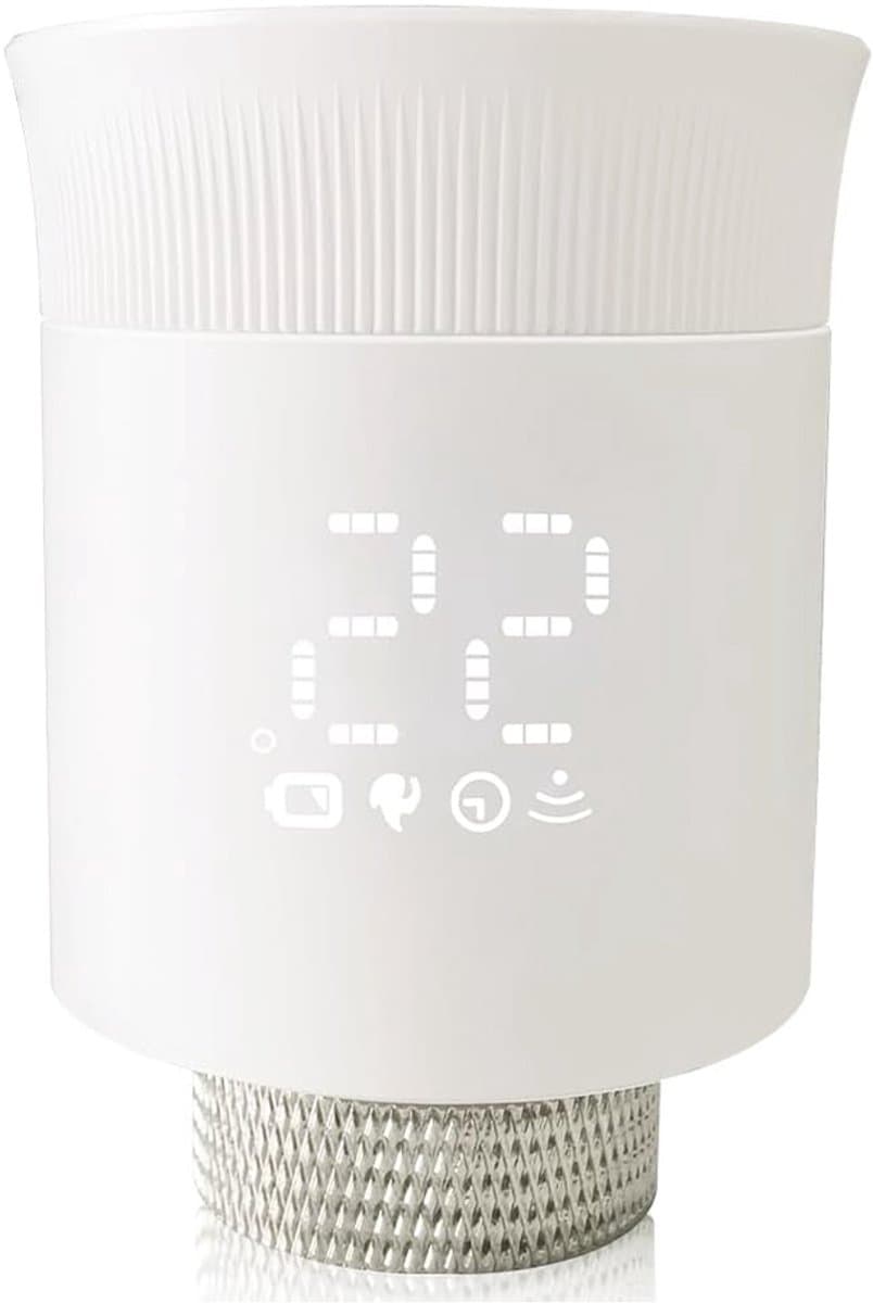 Zigbee Smart Radiator Thermostaat Kit – Radiator Temperatuurregelaar – Slimme Thermostaatklep – Compatibel met Alexa, Google, Wi-Fi en App – ABS – Batterij niet inbegrepen – Wit — afbeelding 1
