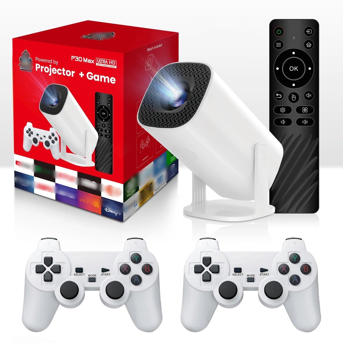 ECTEATOY® Mini Beamer - Projector - 4K Support - HD Ready 720P - 160 ANSI Lumen - Voor iOS & Android - WiFi - Thuisbioscoop - Wit — afbeelding 1