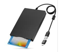 Externe Floppy Disk Reader - Floppy Drive USB - Data Herstellen - Plug and Play - 35 Inch - Zwart