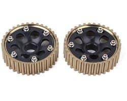 Een set nokkenaswielen van racekwaliteit aluminiumlegering voor Honda Integra Civic B16A/B16B/B18C motoren, zwart.