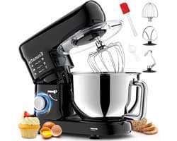 Keukenmachine - Mixer Deegmaker - Bakken en Koken - Krachtige 1500W Motor - 65 Liter Kom - Zwart