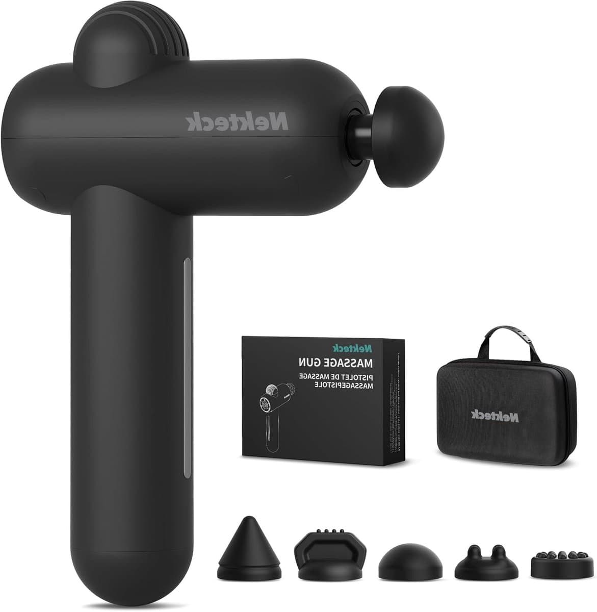 Massagepistool - Spierontspanner Draagbaar - Spierherstel Bevorderen - Vijf Gerichte Opzetstukken - 115 kg - Zwart — afbeelding 1