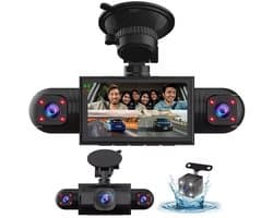 4-kanaals 360° dashcam HD 1080P 4-lens rijrecorder met 32GB geheugenkaart