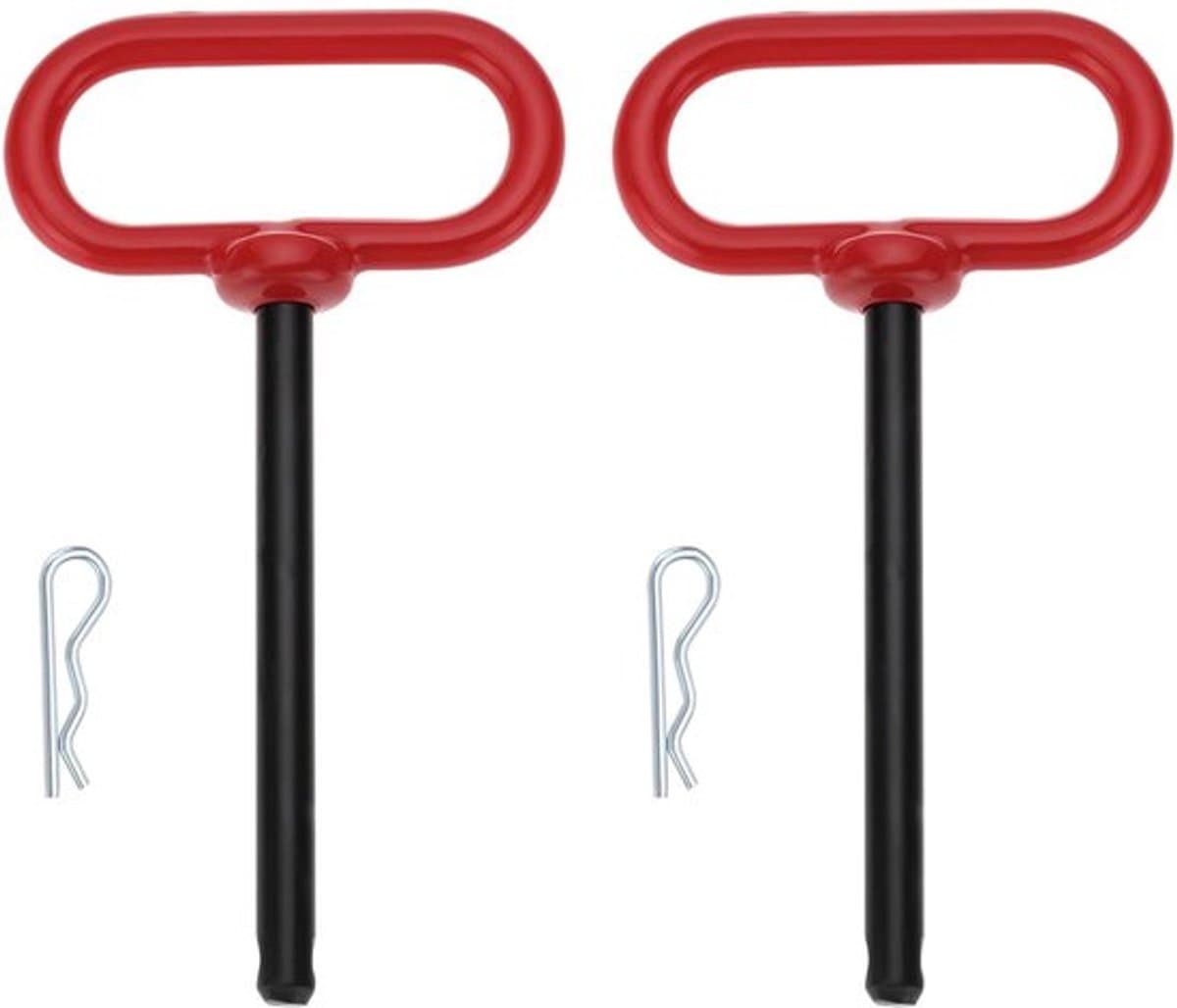 Trekhaakpen 3/8 x 4 Inch - Trekhaak voor Aanhangwagens - Trekhaakpennen voor Grasmaaier - Slijtvast Koolstofstaal - Veiligheidsclip met Sterke Klemkracht — afbeelding 1