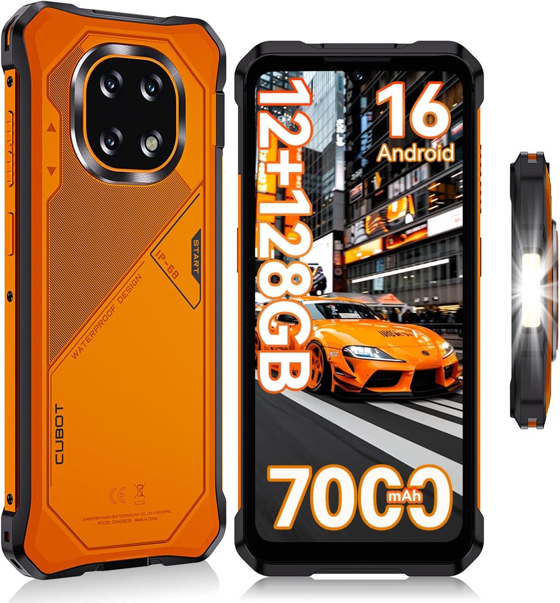 Robuuste Smartphone - CUBOT Kingkong ES 5 - 6,88" 120Hz - 12GB RAM - 128GB ROM - 7000 mAh 33W - Android 16 - 4G Dual SIM - IP68/IP69K - NFC - GPS - 2026 nieuw - Oranje — afbeelding 1