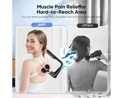 Massagepistool Dubbel - Spierherstel Apparaat - Spierontspanning Herstel - Verlengde U-Handgreep - 12 Snelheden - Zwart
