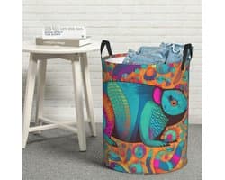 Wasmand - Opbergmand Vuile Kleding - Ruimte Besparen - Waterdicht Oxford Doek - 38L of 62.8L - Zwart