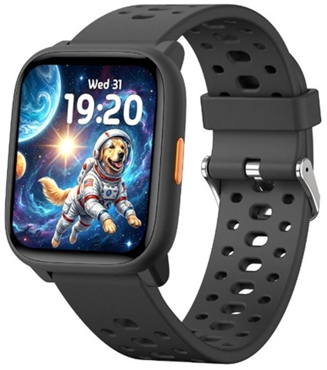 Smartwatch Kinderen – Geen App Nodig – Stopwatch – Stappen – Zwart — afbeelding 1