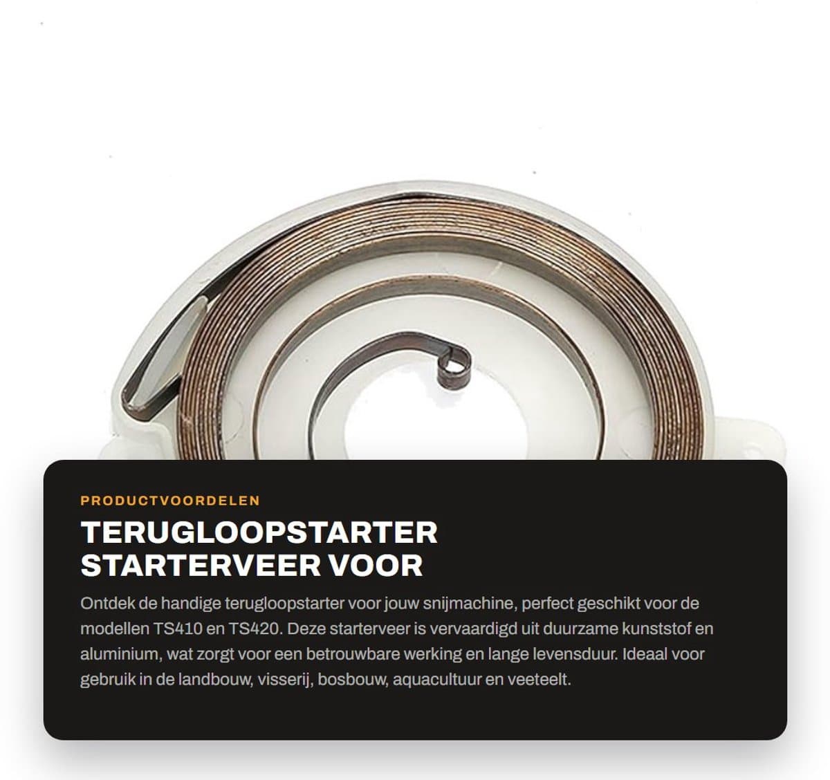 Dailygoods- Terugloopstarter Hoogwaardig Materiaal - Starterveer - Geschikt voor TS410/TS420 - Duurzaam - Betrouwbaar - Lichtgewicht 42 g - Startveer — afbeelding 1