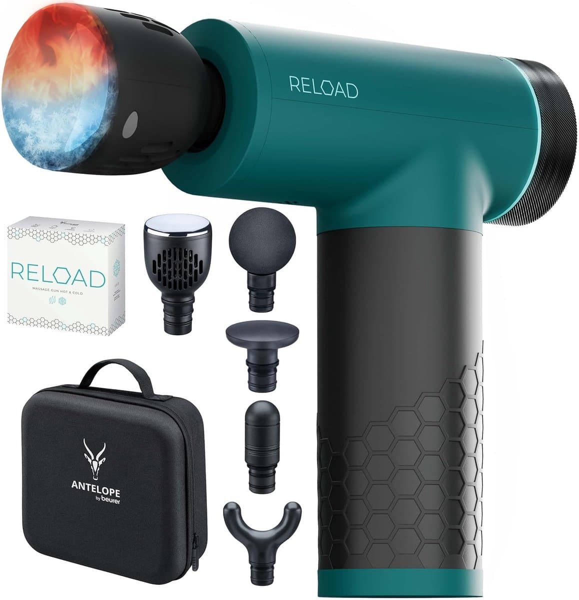 Massage Gun met Warmte- en Koudefunctie – 5 Intensiteitsstanden – 5 Opzetstukken – Tot 3000 RPM — afbeelding 1