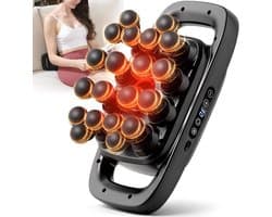 Massagepistoolset met 20 opzetstukken, diepweefselpercussiemassageapparaat met 3 standen en 30 intensiteiten, draagbaar massagepistool voor spier-, been- en taillemassage en pijnverlichting (zwart, 20 opzetstukken)