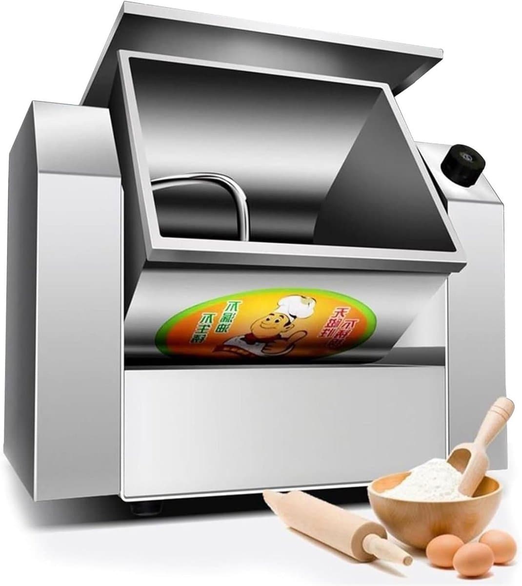 Elektrische Deegmixer - Keukenmachine Kneedmachine - Professioneel Bakken - Kantelbare Kom - 3 kg Capaciteit - Zilver — afbeelding 1