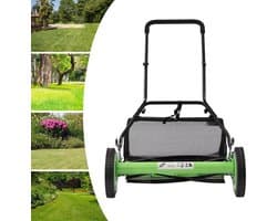 20 inch mes, grasmaaier met handaangedreven haspel, loopmaaier, handmatige grasknipper, 4 wielen, verstelbare