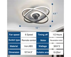 Plafondventilator met verlichting | Plafondventilator | Stil | Afstandsbediening