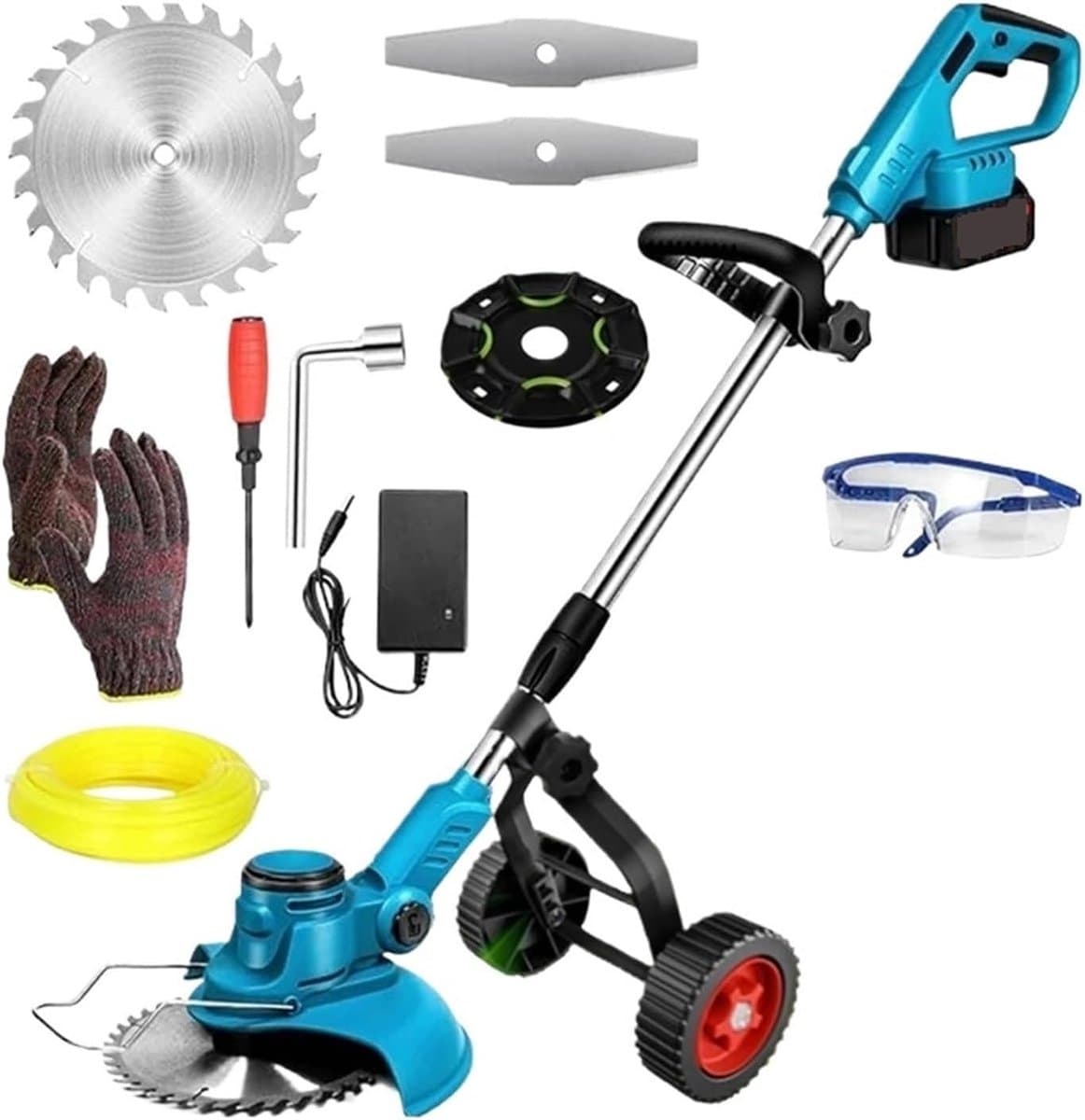 Elektrische Grasmaaier - Snoeischaar Grastrimmer - Tuin Onderhoud - Borstelloze Motor - 91-130 cm Verstelbaar - Universeel — afbeelding 1