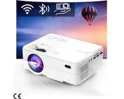 Miniprojector - WiFi & Bluetooth, native 1080P Full HD, scherm van max. 300 inch, compatibel met iOS, Android, TV Stick, PS4, laptop