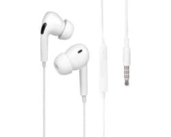 Nuvance Oortjes met Draad - 3.5mm Jack Aansluiting - Oordopjes met Draad - In-Ear Oortjes met Draad en Microfoon - Wit