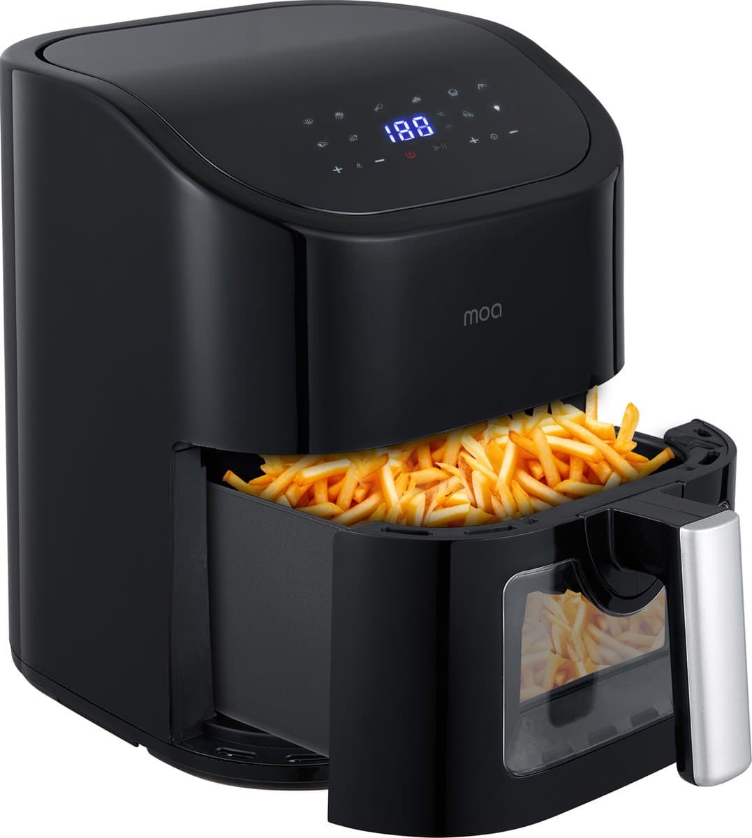 MOA Airfryer XL - 8 voorgeprogrammeerde programma's - 1600W - 4,5L Inhoud - 50ºC tot 200ºC - Zwart — afbeelding 1