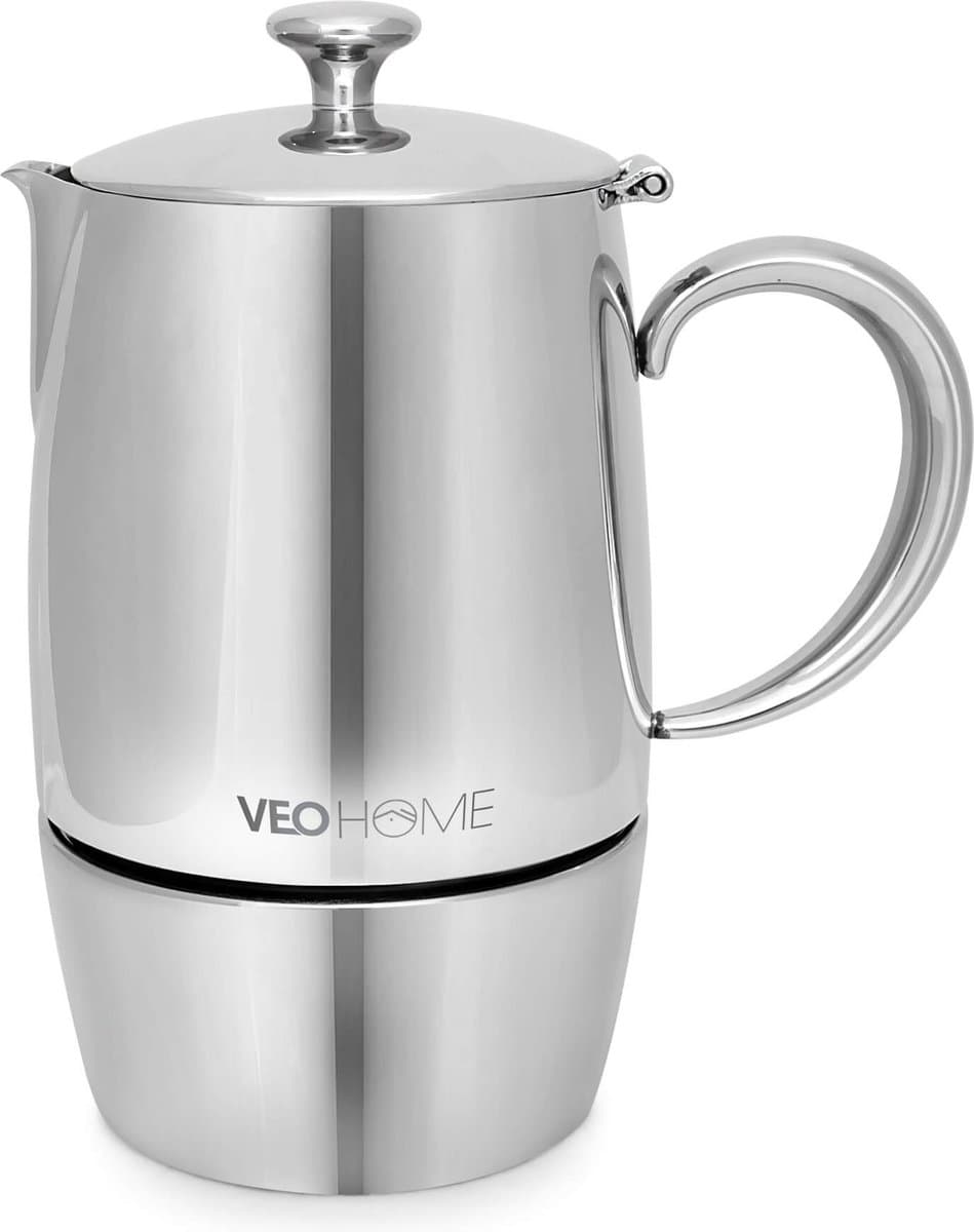 Espressomaker VeoHome 300ml RVS - Percolator inductie - Moka pot 5 kops - Robuuste, Compatibel met Alle Kookplaten — afbeelding 1