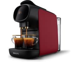 Philips L'OR Barista Sublime Koffiezetapparaat LM9012/50 - Geschikt voor Capsules - Koffiecupmachine en 9 Espresso en Barista Capsules - Zwart en Rood