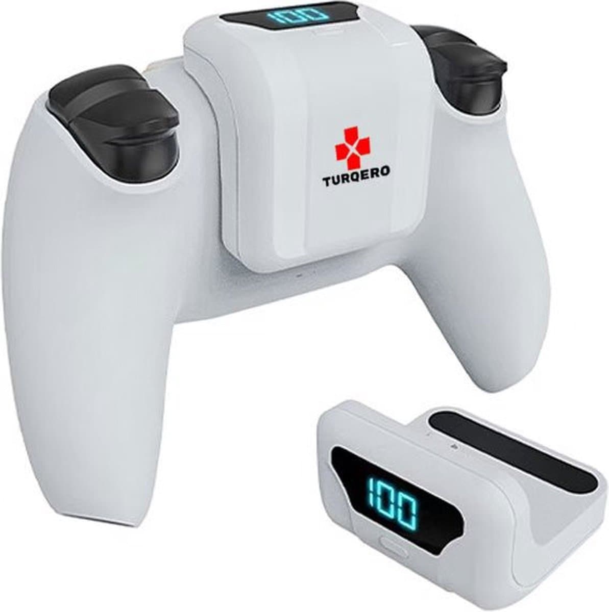 Turqero oplaadbare batterij geschikt voor PS5 controller - PS5 oplaadstation - Playstation 5 accessoires - draadloos - 1800 mAh accu - met smart indicator — afbeelding 1