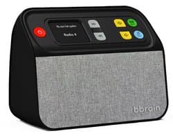 BBrain Muziekspeler - Hulpmiddelen voor ouderen met dementie - Eenvoudige DAB+ Senioren radio - Dementie radio - Zelfstandig te bieden met één knop - Zwart