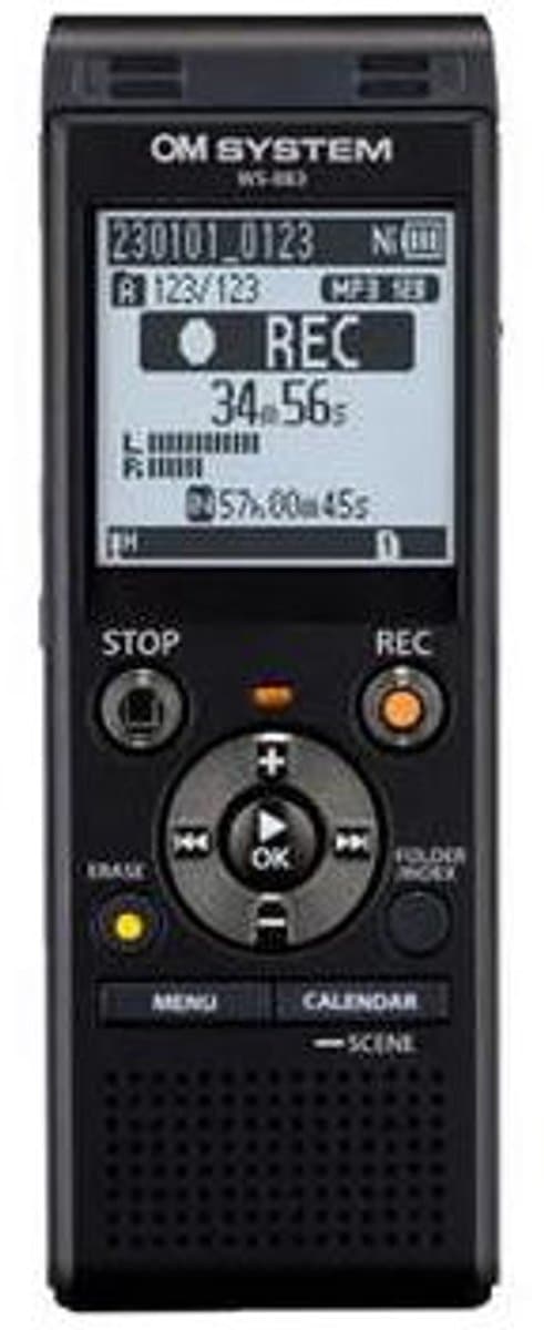 OM System WS-883 Digitaal dicteerapparaat Opnameduur (max.) 2080 h Zwart — afbeelding 1