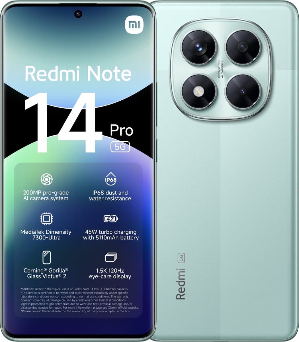 Xiaomi Redmi Note 14 Pro - 5G - 8GB/256GB - Coral Groen — afbeelding 1
