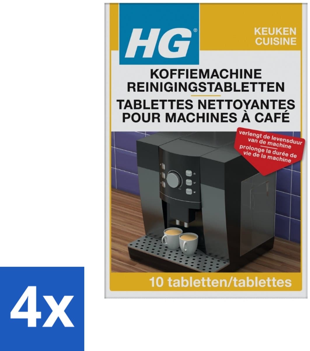 HG Koffiemachine Reinigingstabletten 10 tabletten - Voordeelverpakking - 4 stuks — afbeelding 1