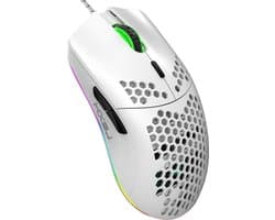HXSJ J900 - Bedrade Gaming Muis - 6400DPI - Ultra licht - RGB Verlichting - Optisch - Wit