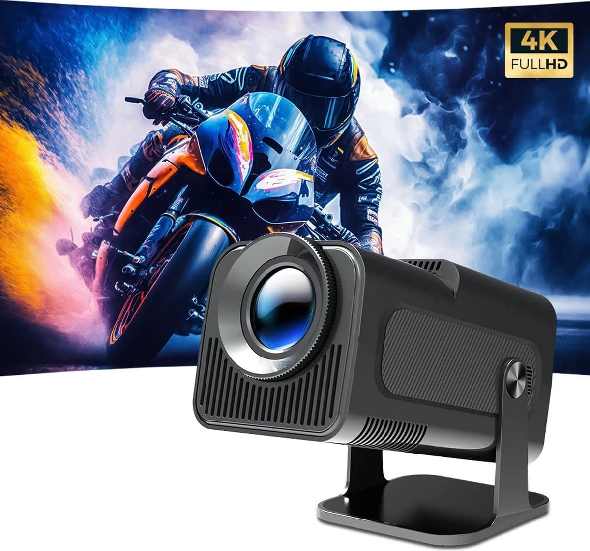Mini Beamer - 4K Beeldkwaliteit - Android 11.0 - Projector Scherm - WIFI 6 & Bluetooth 5.2 - 200 ANSI - FULL HD - Home Cinema - 2024 Model — afbeelding 1