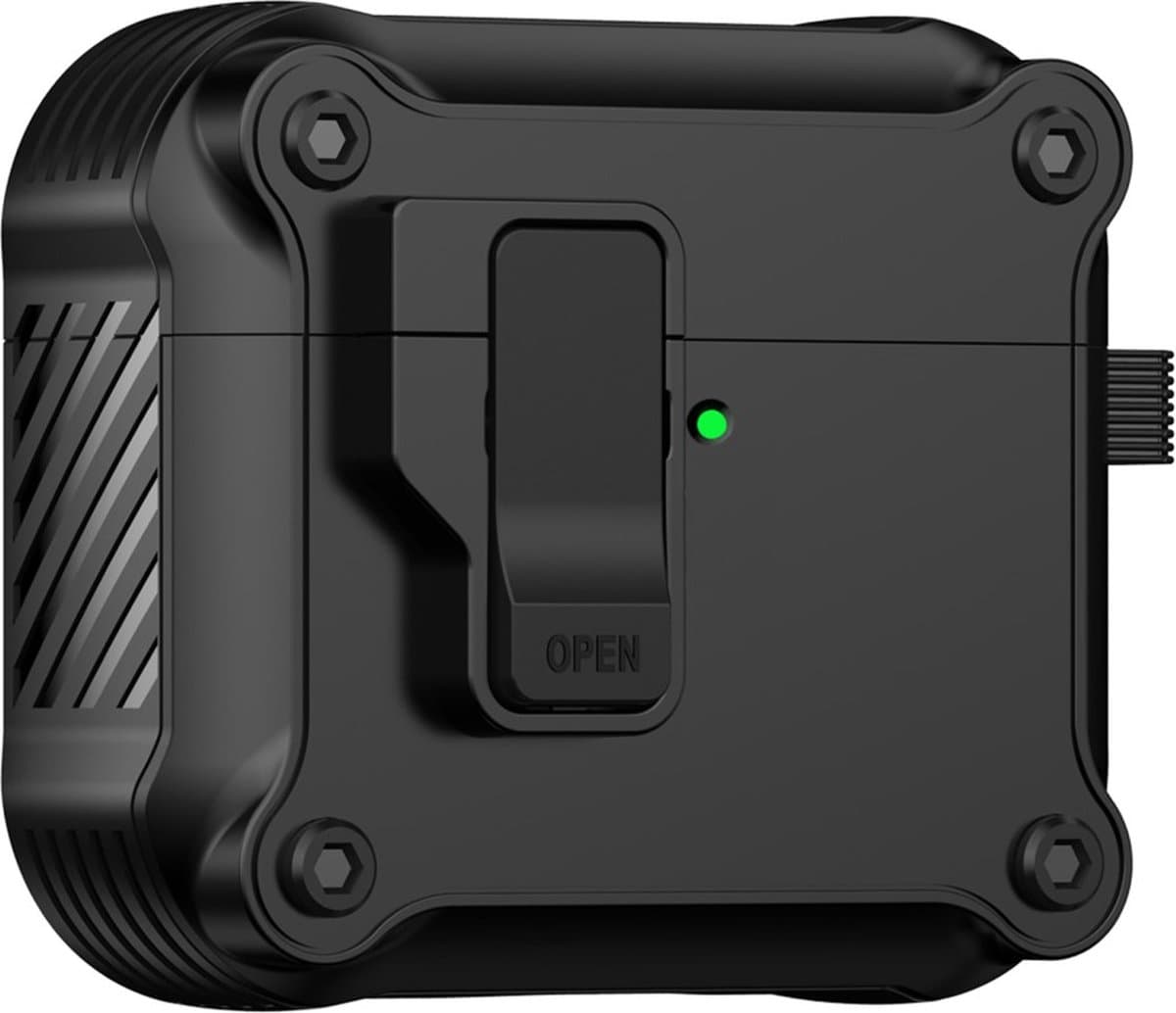 Telestore Hoesje geschikte voor AirPods 4 en Airpods 5 - TPU hybride zwart hoesje Beschermhoes - Shockproof AirPods 4 en 5 Cover - AirPods 4 / 5 Hoesje - Geschikt voor Apple Airpods 4 en Airpods 5 - zwart - hard en TPU cover — afbeelding 1